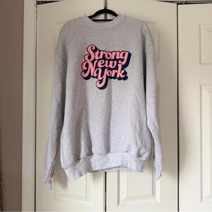 Los Angeles Apparel Gray Crewneck Sweatshirt with Pink & Navy Graphic